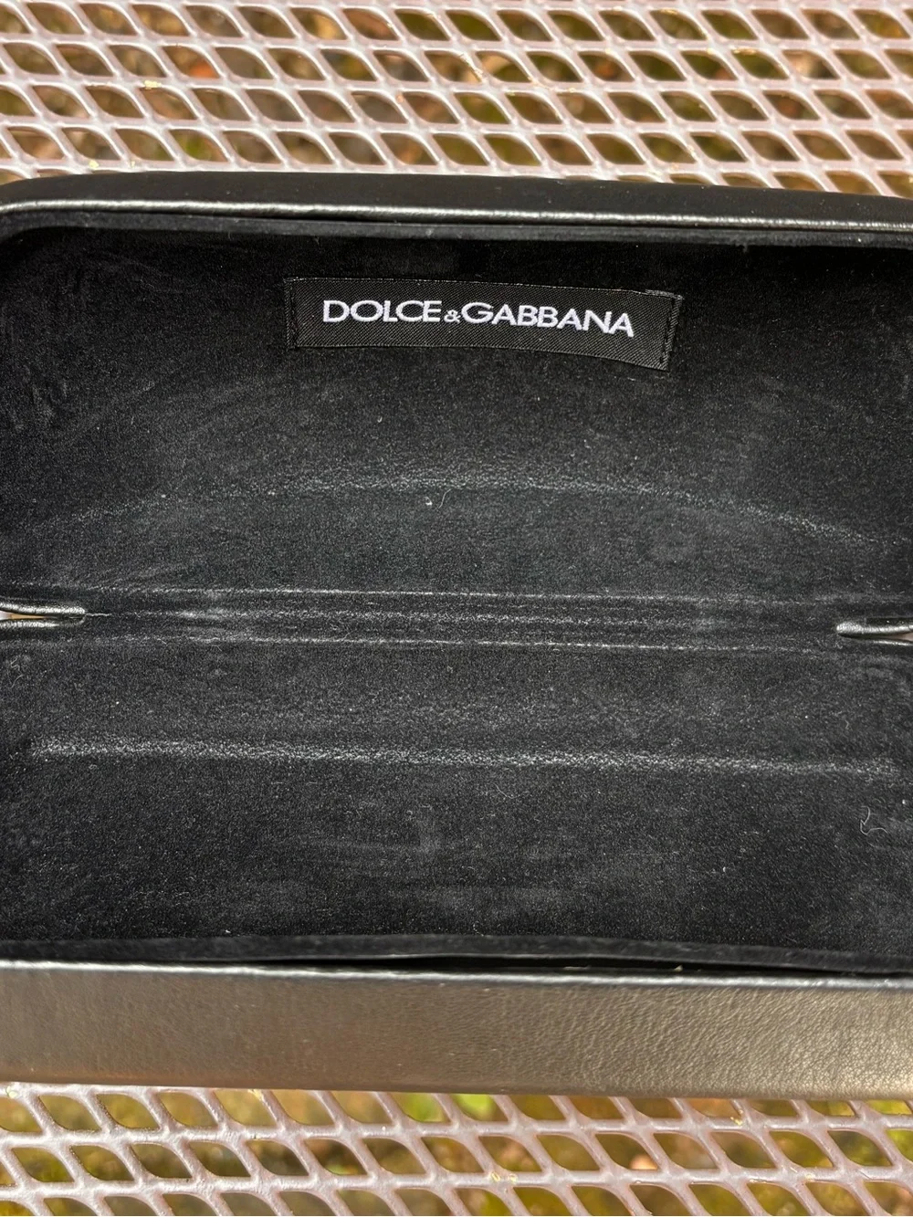 Dolce & Gabbana Black Embossed Logo Leather sunglasses case